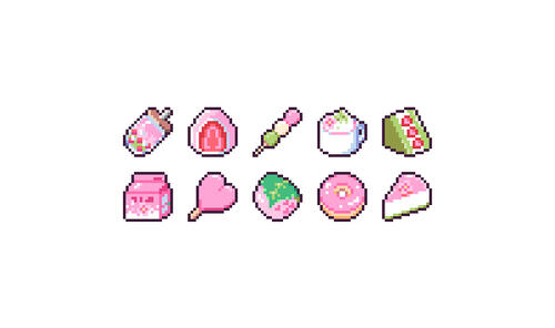 Sakura Treats Pixel Badges