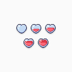 Crystal Hearts Pixel Badges