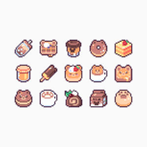 Bear Cafe Pixel Badges